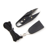 Professional Leather Thread Shears Handmade DIY Leather Carbon Steel Scissors Sewing Thread Clippers Cutter with Safety Sleeve