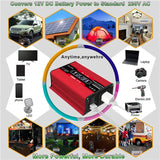 4000W LCD Display Solar Power Inverter 12V to 110V/220V USB Modified Sine Wave Voltage Transformer Car Adapter Charge Converter