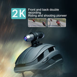 Motorcycle High Clear 2K Dual Recording Bicycle Helmet Camera with Se sor Wireless Control 170° WIFI 1600mAH