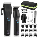 Resuxi LM-2027 Cordless Rechargeable Low Noise Professional Barber Shop Salon Hair Cutting Clipper 2 Pieces Set