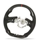Car Racing Steering Wheel Red Stripe Flat Bottom D Type Racing Carbon Fiber Car Steering Wheel Comfortable Grasp for Vehicle