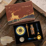 Set Vintage Kit Wedding Invitation Postcard Seag Wax Beads Seal Stamp Melting Gift Packing Box