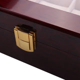 Wooden Holder for Watches Men Glass Top Jewelry Box 10 Grids Watch Organizer