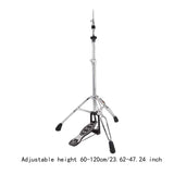 Hi Hat Height Adjustable with Pedal Portable Non Slip Feet Professional Practice Lightweight Cymbal Stand for Drummer