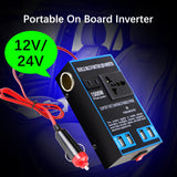 Car Inverter Converter DC 12V 24V to 110V/220V AC Sockets USB Chargers Cigar Lighter Socket Power Adapter Auto Accessories