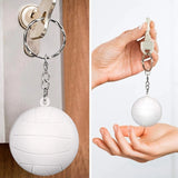 24 Pack White Keychains,Mini Volleyball Stress Keychains,Sports Ball Keychains,School Carnival Reward