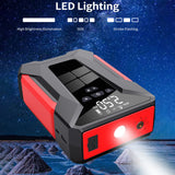 Jump Starter and Tire Iator Portable Compressor Electric Air Pump with LED Screen for Car Motorcycle Bike