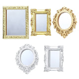 5Pcs Miniature European Frame Victorian Baroque Wall Mirror For 1/12 Dollhouse Bedroom