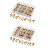 290-Pcs Metric Standard Brass Hydraulic Grease Fitting Assortment Kit - Straight, 90-Degree, 45-Degree Angled Zerk