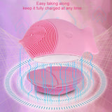 USB Wireless Charger Pro Silicone Face Cleanser Massager Double Sided Facial Skin Cleansing Exfoliator Brush Beauty Instrument
