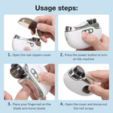 Electric Clippers with Dryer Light Rechargeable Trimming hine for Children Portable Automatic Nail Trimmer