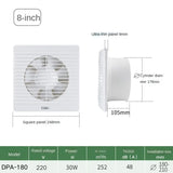 4/6/8Inch Extractor Ventilation Blower High Speed Bathroom Kitchen Toilet Air Vent Window Wall Exhaust Fan