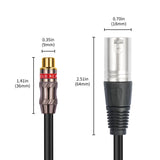 30Cm RCA Female To 3Pin XLR Male Shielded Converter Audio Adapter Patch Cable
