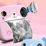 2.4 Inch IPS Display Digital Children Camera Instant Print Photo HD 1080P with Thermal Paper Cartoon Toys for Girls Boys Aged 3+