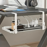 Adjustable hanger iron table Arlene, rectangular shelf for basement office