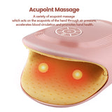 Electric Hand Massager - Compression Heating Device for Palms and Fingers. Acupoint Relief for Arthritis with Vibration Massage. Rechargeable.