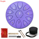 Tune Percussion Musical Instrument 8 Inch Steel Tongue Drum For Beginner Tune Hand Drum Pad Sticks Carrying Bag Percussion