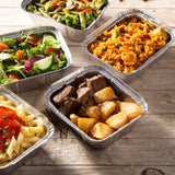 50pcs Aluminum Pans With Lids, 21.59cm×15.24cm 1.02 KG Capacity Foil Food Containers With Lids