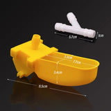 5Pcs Bird Quail Automatic Drinking Cups with Tee Connector Yellow Hanging Drinkers Bowls for 9.5Mm Hose Bird Drinking Fountain