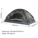 TOMSHOO Camping 1/2 Persons Waterproof PU1000mm Polyester Fabric Single Layer Tent for Outdoor Travel Hiking Backpacking