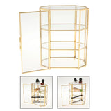 3-Tier Glass Makeup Organizer Jewelry Box Multifunction Display Case for Dressing Table Decoration Storage