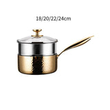Saucepan with Lid Pasta Cookware Ergonomic Handle Deep Frying Pot Milk Soup Pan