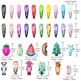 Girls 100 Pcs No Slip Metal Snap Clips Strips For Kids Teens Women Cute Candy Color Cartoon Design Hair Pins