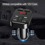 VIKEFON Bluetooth 5.0 FM Transmitter Receiver TF Handsfree Kit 2.1A Dual USB Charger Audio Wireless Car Adapter