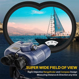Military Nautical Binoculars 7X50 HD with Rangefinder Compass Telescope Nitrogen Waterproof Powerful Binoculars for Hunting