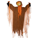 Hanging Green Light Scary Voice Ghost House Pumpkin Head Prop Halloween Courtyard Decoration