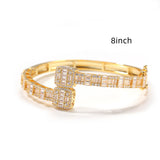 HT Cubic Zirconia Men's Bracelet Gold Plated Fashion Personality