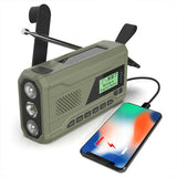 Digital Display Solar Emergency Tuning Radio with Flashlight Portable Hand Crank Power Bank Phone Charger Weather Forecast