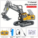 Large 2.4G Alloy Remote Control Excavator Dump Truck Bulldozer Engineering Vehicle Children's Toy