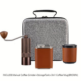 1pc Manual Coffee Grinder With Storage Bag, Hand Coffee Grinder,Fine Grinding Convenient Handle Portable Hand Coffee Grinde