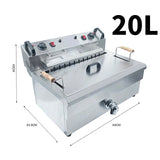 Electric 220V Deep Fryer For Chips Chicken Large Capacity 20L 30L Frying hine with Oil Drain Faucet 6000W