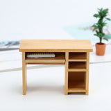 1:12 Miniature Small Computer Desk Furniture Model With Mouse And Keyboard Models Dollhouse Accessories