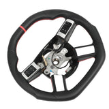 Perforated Leather Steering Wheel Luxurious Style Flat Bottom Steering Wheel Stylish Hand Finished Stitching for Modification