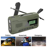 Portable Solar Hand Crank DAB/FM Bluetooth Receiver with 4500mAh Battery - Emergency Outdoor Radio