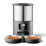 4L APP Pet Feeder Large Capacity Stainless Steel Food Bucket Automatic Cat and Dog Feeding Bowl