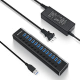 Hub Aluminum 13/16 Port USB 3.0 Splitter 5Gbps Data Transfer with Individual On/Off Switches for PC Laptop