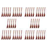 50 Pieces Eco-Friendly Japanese Wood Salad Dinner Fork Tableware Dinnerware For Kids Adult(50 Pcs No Rope Wooden Forks)