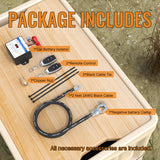 DaierTek Disconnect 12V with Led Voltmeter Control Cut Off Anti-Theft Remote Battery Kill Switch