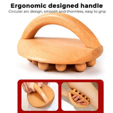 14 Beads Handheld Massage Brush Natural Wood Massager Gua Sha Waist Leg Body Meridian Scraping SPA Therapy Anti Cellulite Relax