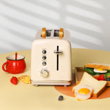 1pc EU PLUG 2 Slice Toaster Retro Stainless Steel Toaster With Cancel, Defrost Function And 6 Bread Shade Settings Brea