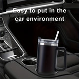 1pc Reusable Vacuum Tumbler With Straw 30oz/40oz - Double Layer Stainless Steel Insulated Drinking Cup, Car Handy
