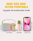 Portable RGB LED Light Karaoke With 1-2 Wireless Microphones 7 types Voice Effects Bluetooth Speaker System HIFI Stereo Surround