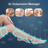 Electric Air Foot and Leg Massager - Circulation Health Care Therapy. Shiatsu Calf and Thigh Compression Massage for Pain Relief.