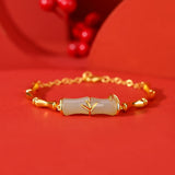 Women's Gold-plated Hetian Jade Bamboo Festival Bracelet