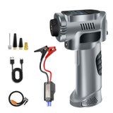 4-in-1 Cordless Electric Pump 8000mAh Jump Starter and Air Compressor with Emergency Light for Car Motorcycle Bike Ball