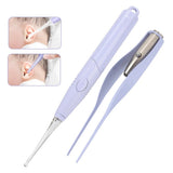 Professional LED Children Earpick Earwax Remover Tweezers Set Health Care Tool (Purple) Luminous Pick Ear Cleaner